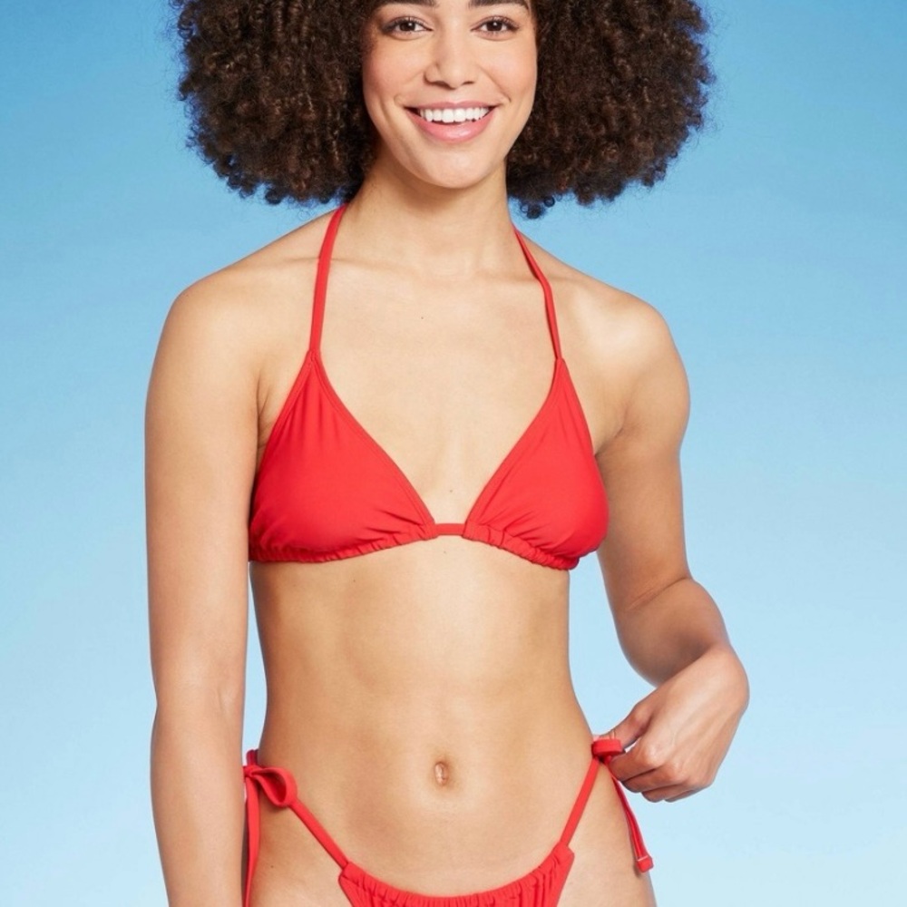 Women's Triangle Bikini Top - Wild Fable Red XXS 02937